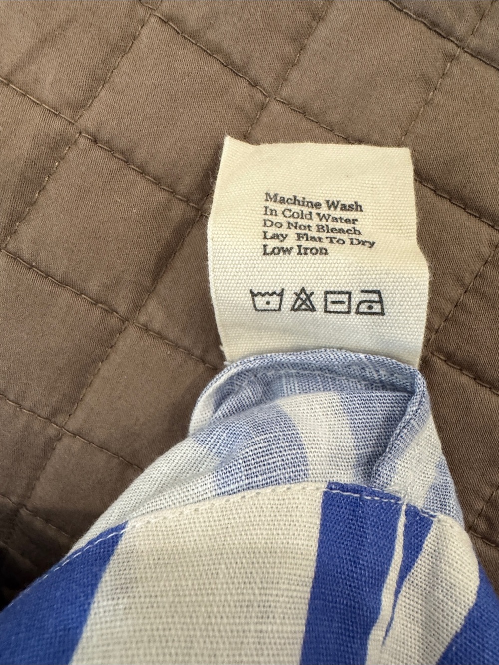 Blue and Cream Geometric Button-Up Shirt by Coniglio of Palm Beach - Picture 7 of 7